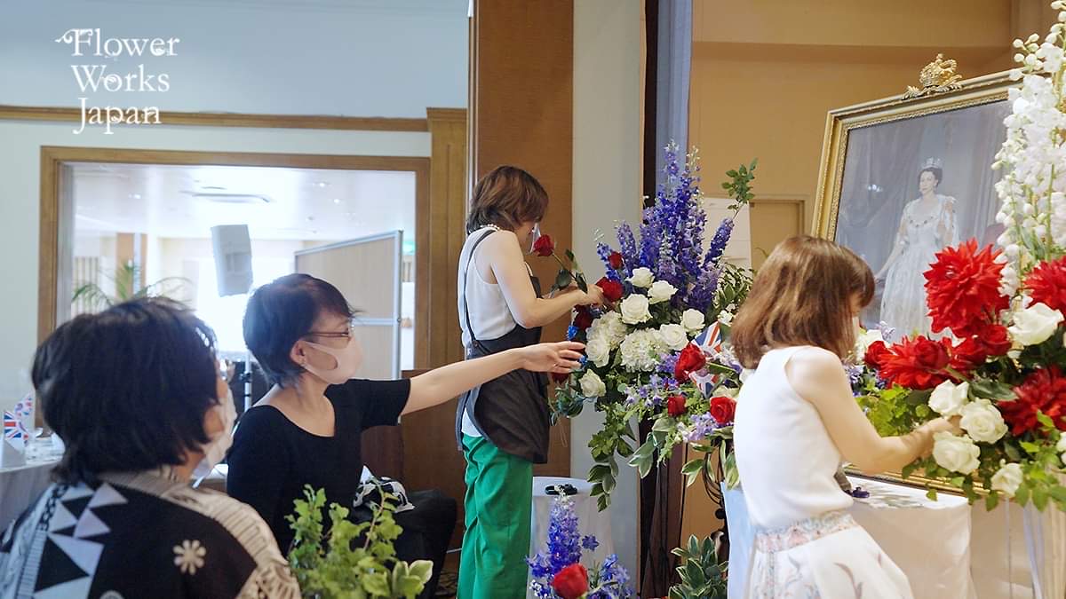 会場装花　フラワーアレンジメント資格